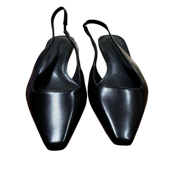 H&M classic black slingback pumps low kitten heels career casual shoes EU 39 - Picture 2 of 10